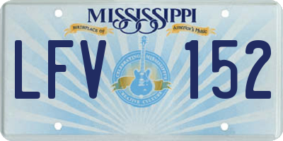 MS license plate LFV152