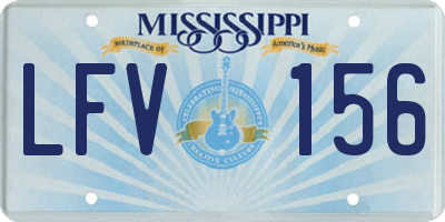 MS license plate LFV156