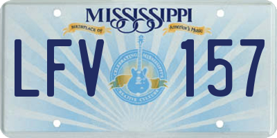 MS license plate LFV157