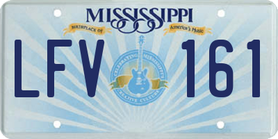 MS license plate LFV161