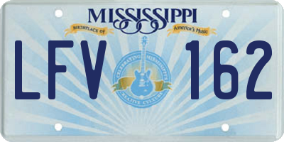 MS license plate LFV162