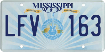 MS license plate LFV163