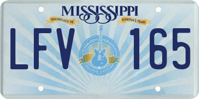 MS license plate LFV165