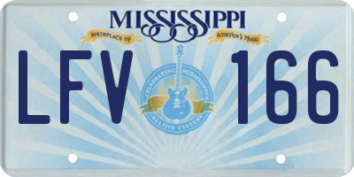 MS license plate LFV166