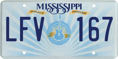 MS license plate LFV167