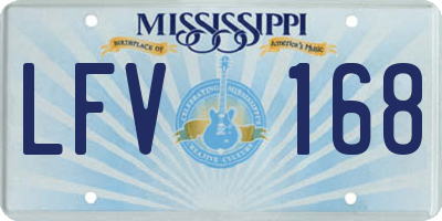 MS license plate LFV168