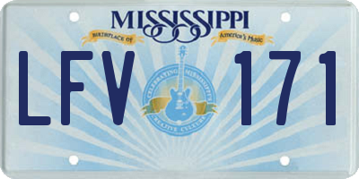 MS license plate LFV171