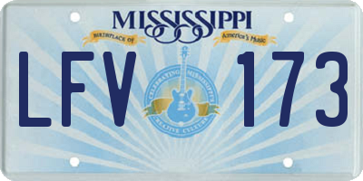 MS license plate LFV173