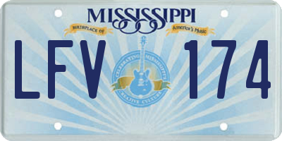 MS license plate LFV174
