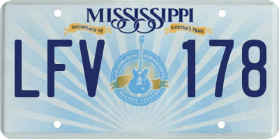 MS license plate LFV178