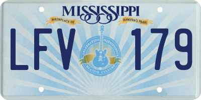 MS license plate LFV179