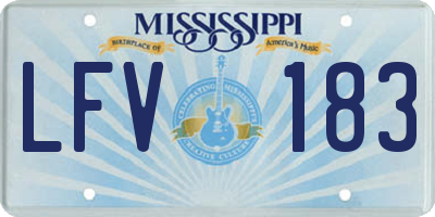 MS license plate LFV183