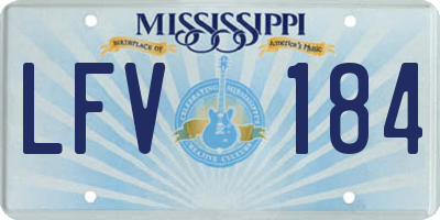 MS license plate LFV184