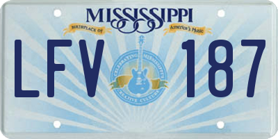 MS license plate LFV187
