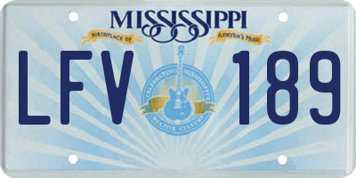 MS license plate LFV189