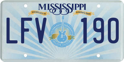 MS license plate LFV190