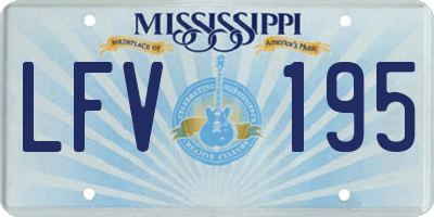 MS license plate LFV195