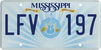 MS license plate LFV197