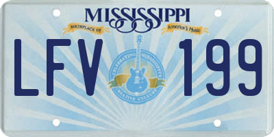 MS license plate LFV199