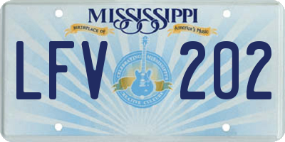 MS license plate LFV202