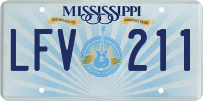MS license plate LFV211