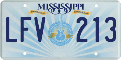 MS license plate LFV213