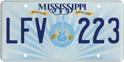 MS license plate LFV223