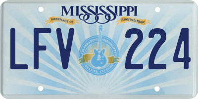 MS license plate LFV224