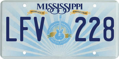 MS license plate LFV228