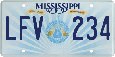 MS license plate LFV234