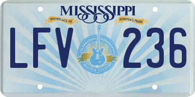 MS license plate LFV236