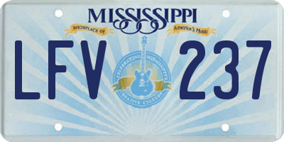 MS license plate LFV237