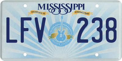 MS license plate LFV238