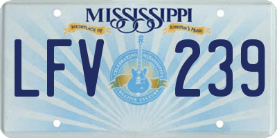 MS license plate LFV239