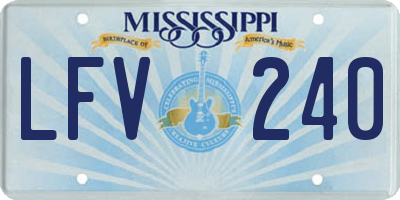 MS license plate LFV240