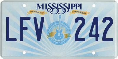 MS license plate LFV242