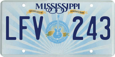 MS license plate LFV243