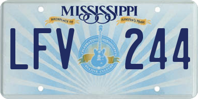 MS license plate LFV244