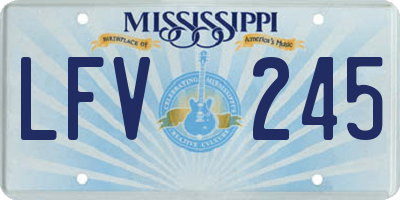 MS license plate LFV245