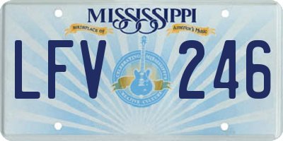 MS license plate LFV246