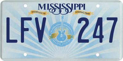 MS license plate LFV247