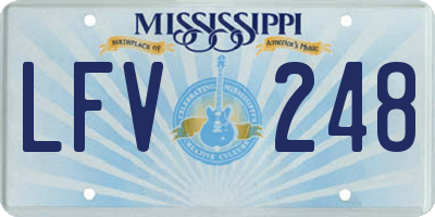 MS license plate LFV248