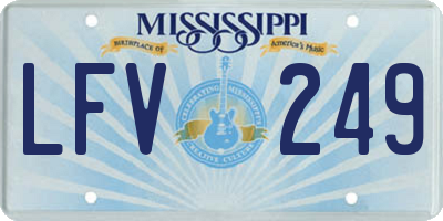 MS license plate LFV249