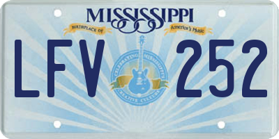 MS license plate LFV252