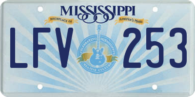 MS license plate LFV253