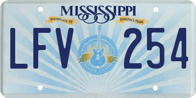 MS license plate LFV254