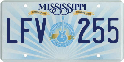 MS license plate LFV255