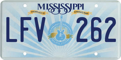 MS license plate LFV262