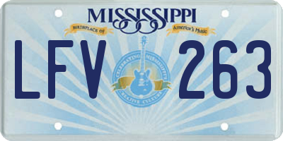 MS license plate LFV263