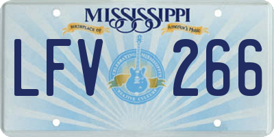 MS license plate LFV266